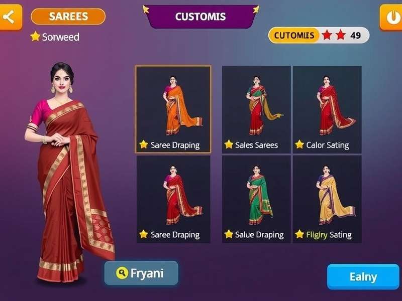 Saree Swirl Sensation customization interface